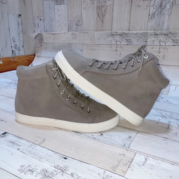 Guilty Soles Jenna Grey Vegan Suede High Top Sneaker - Picture 3 of 5